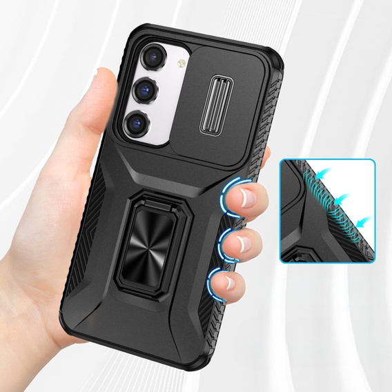 Case for Samsung Galaxy S23, Slide Lens Lid, Black