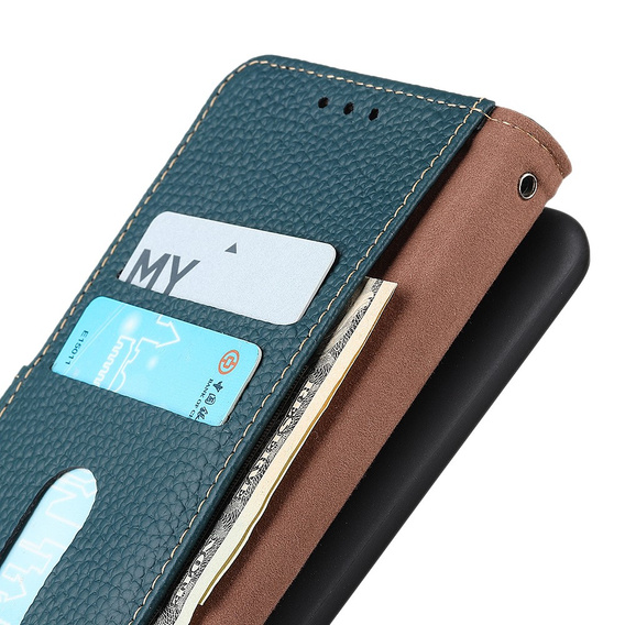 KHAZNEH RFID case for Xiaomi Poco F6, Litchi Texture, green