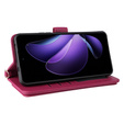 Crossbody Leather Wallet flip case for Oppo Reno 13F 5G, maroon
