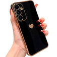 Case for Samsung Galaxy S23 FE, Electro heart, black + Full Glue Ceramic Glass