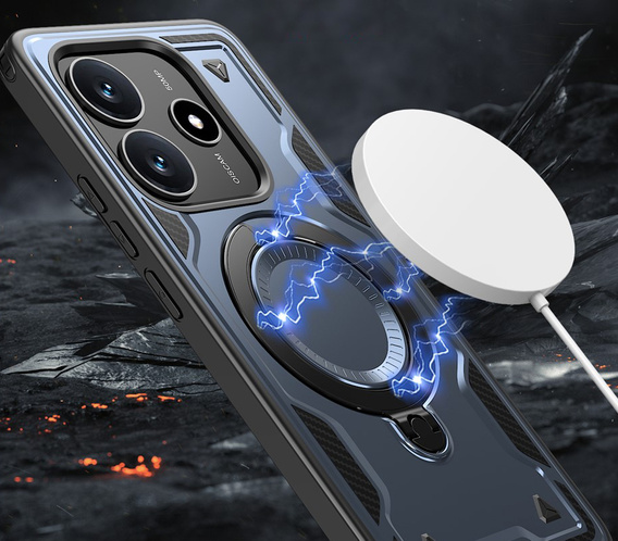 Case for Xiaomi Redmi Note 14 5G, Military MagSafe, blue + 9H glass