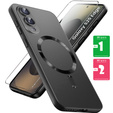 Case for Samsung Galaxy S25 Edge, ColorMag, for MagSafe, black + 9H tempered glass