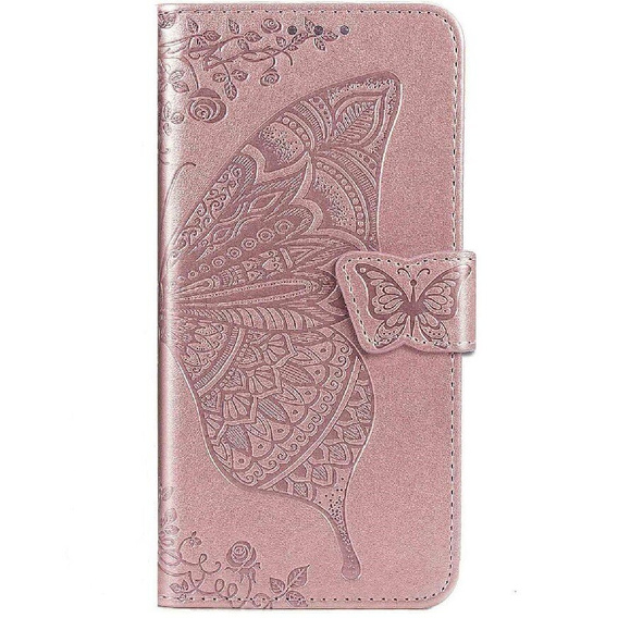 Flip case for Realme Note 50, Butterfly, pink rose gold