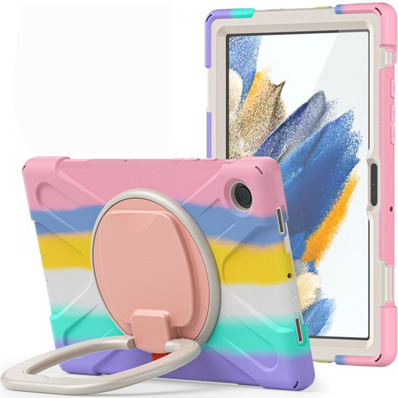 Children's case for Samsung Galaxy tab A8 10.5 SM-X200 SM-X205, armored with strap, blue