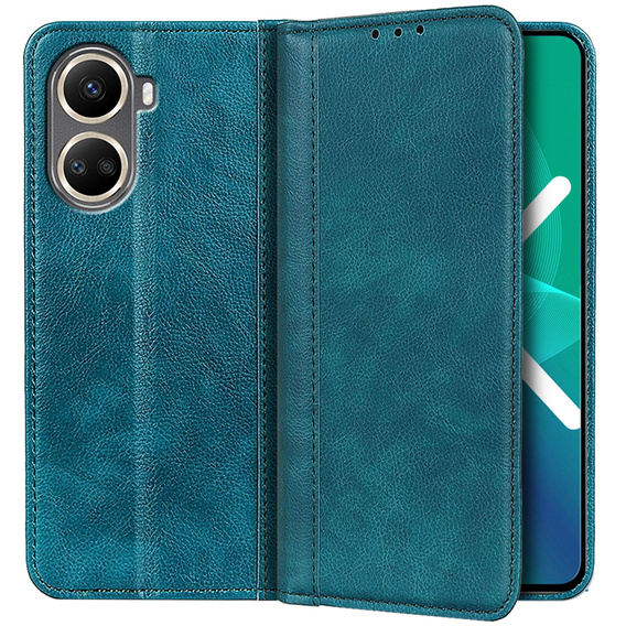 Case for Huawei Nova 10 SE, Wallet Litchi Leather, green