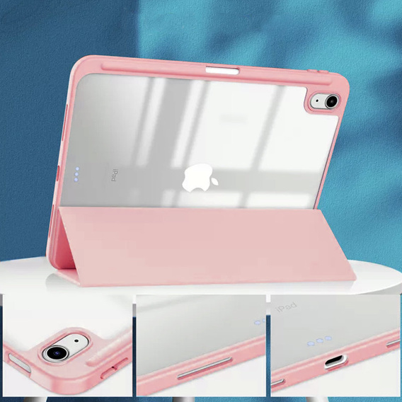 Case for iPad 10.9 2022 10 Gen, Smartcase Hybrid, with stylus space, pink