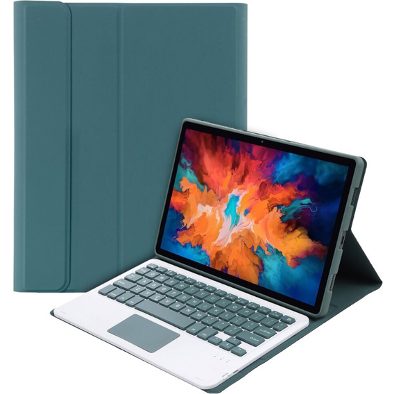 Case + keyboard Lenovo Tab P11 J606F / Tab P11 5G, TouchPad Keyboard, dark green