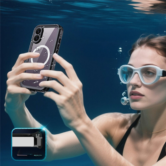 Case for iPhone 17, Waterproof IP68, SHELLBOX MagSafe, black