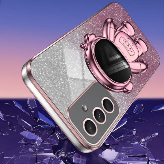 Case for Samsung Galaxy A55 5G, Glitter Astronaut, pink