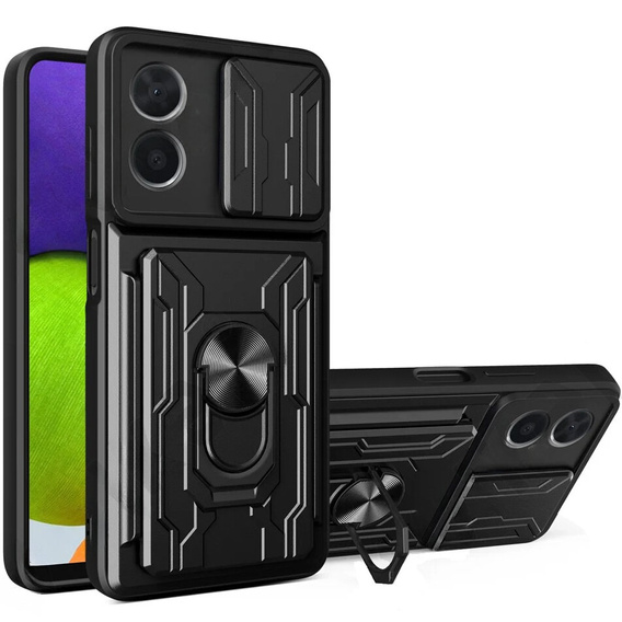 Armored case for Oppo A18 4G / A38 4G, Camera Slide Card Slot, black