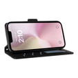 Flip case for iPhone 16E, Rhombus Crossbody Leather, black