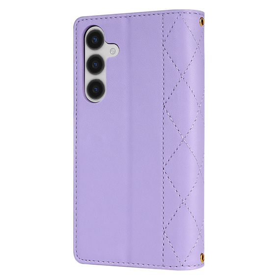 Flip case for Samsung Galaxy A56 5G, Rhombus Crossbody Leather, purple