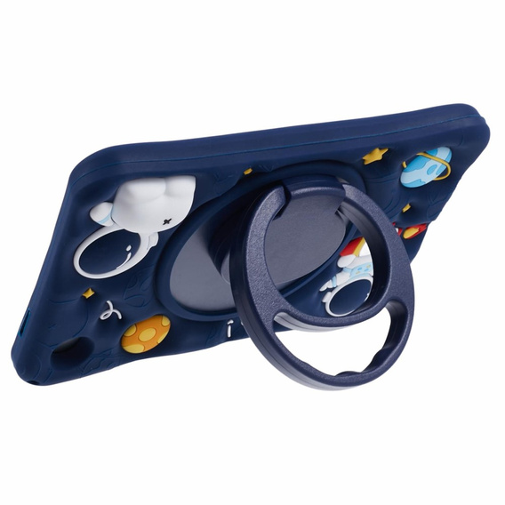 Children's Silicone Case for Samsung Galaxy Tab A9 T220 X110 / X117, Armored, Astronaut, Navy Blue