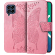 Flip case for Samsung Galaxy M53 5G, Butterfly, pink