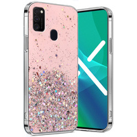 Case for Samsung Galaxy M21, Glittery, pink