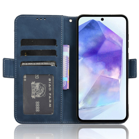 Flip case for Samsung Galaxy A35 5G, Card Slot, blue