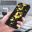 Flip case for Oppo A17, Wallet, Butterflies gold
