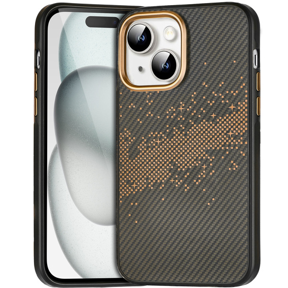 Case for iPhone 15, Milky Way, gold