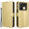 Flip case for Infinix Note 40 Pro, Crazy Horse Wallet, gold