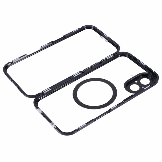 Magnetic Dual Glass MagSafe case for iPhone 16, black