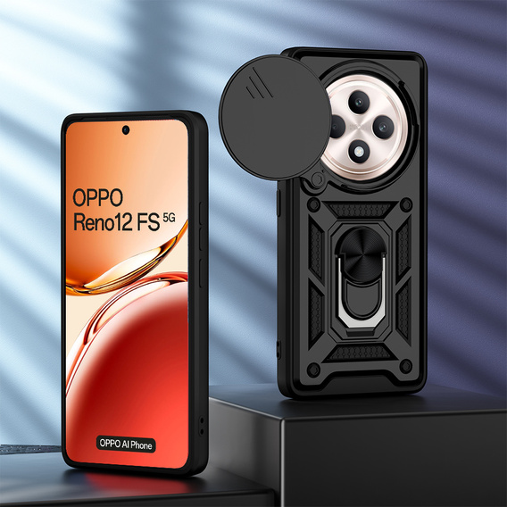 Case for Oppo Reno 12FS / Oppo Reno 12F, CamShield Slide, black