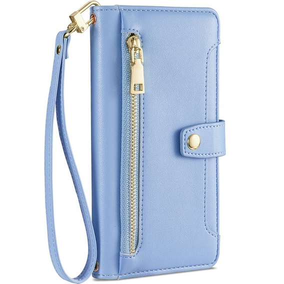 Flip case for Motorola Moto G73 5G, Wallet Zipper Pocket, blue