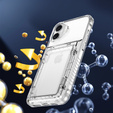 Case for iPhone 16 Plus, Card Holder Kickstand, transparent