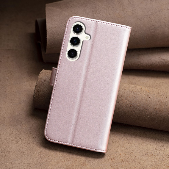 Flip case for Samsung Galaxy S23 FE, BINFEN Wallet, rose gold + 9H glass