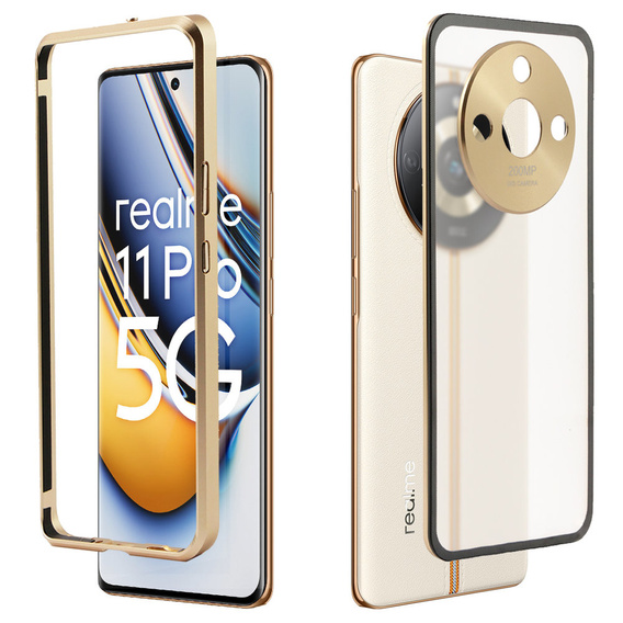 1 x Case for Realme 11 Pro 5G / Pro+ 5G, Frame Case, gold