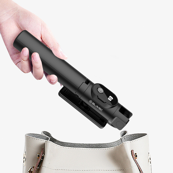 Selfie stick with tripod function and Bluetooth remote control, for smartphones between 6.5 cm and 9.5 cm wide