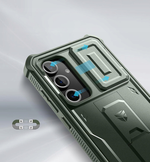 Armored case for Samsung Galaxy S24 FE, Dexnor Full Body (Two Frames), green