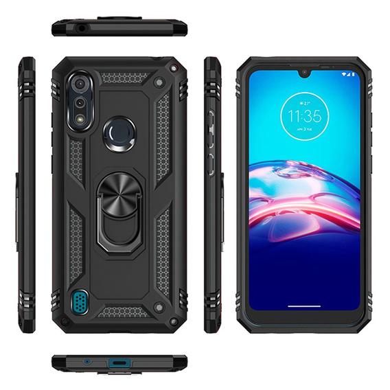 Armor Case for Motorola Moto E6S, Nox Case Ring, black