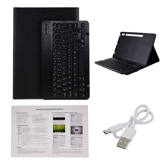 Case + keyboard Galaxy Tab S7+ Plus / S8+ Plus /S7 FE T730 T733, Pen Slot, black