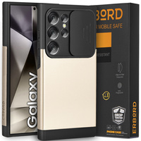 Case for Samsung Galaxy S24 Ultra, ERBORD MagProtect Slide Camera, gold