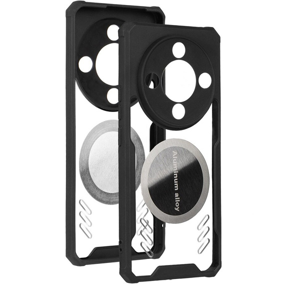 Case for Honor Magic 6 Lite 5G, with magnetic sheet, transparent / black