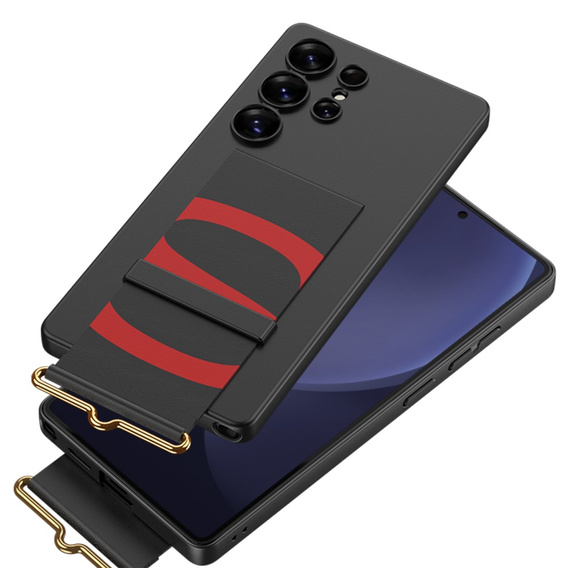 Case for Samsung Galaxy S25 Ultra, GKK Strap Case, black