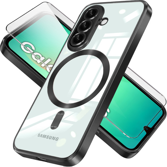 Case for Samsung Galaxy A26, Electro MagSafe, black + Screen Glass