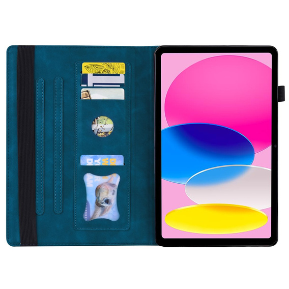 Case for iPad 10.9 2022 10 Gen, Classic, with space for stylus, blue