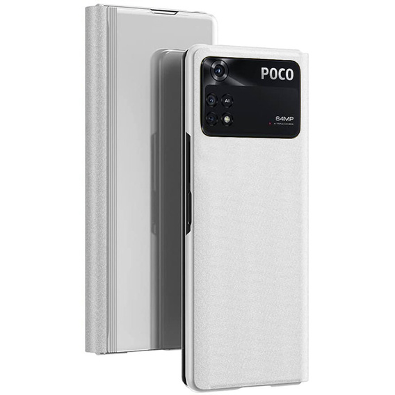 Case for Xiaomi Poco M4 Pro 4G, Clear View, silver