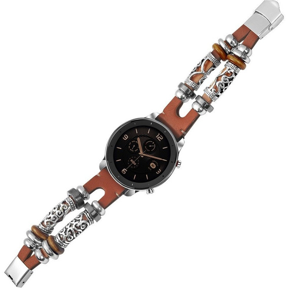 Retro Leather Strap 22mm for Samsung Galaxy Watch 46mm - Dark Brown