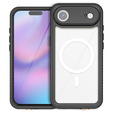 Redpepper case for iPhone Air, IP68 waterproof, for MagSafe, transparent with black sides