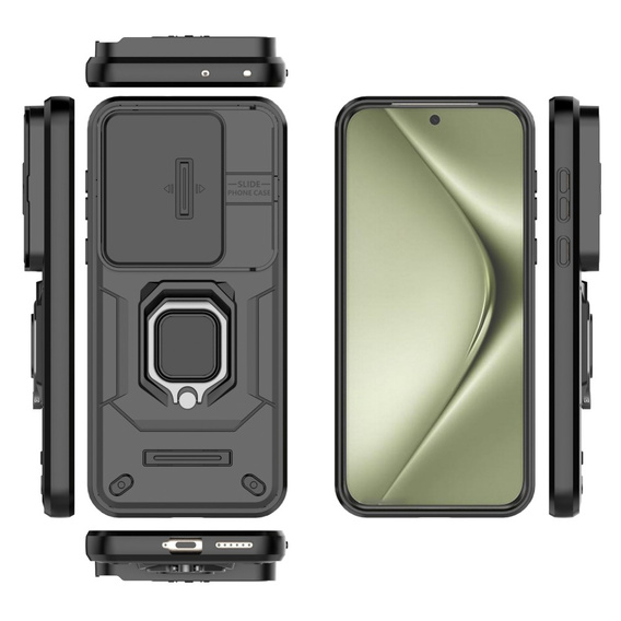Case for Huawei Pura 70 Ultra, KickStand Camera Lens, black