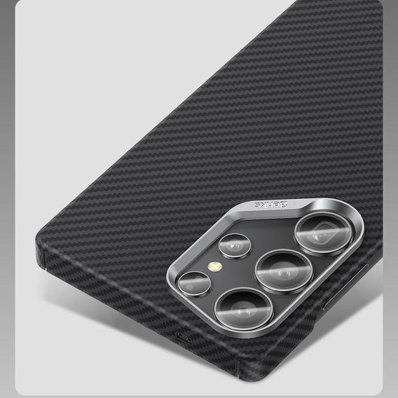 BENKS Kevlar Case for Samsung Galaxy S25+ Plus, for MagSafe, Carbon Fiber, black
