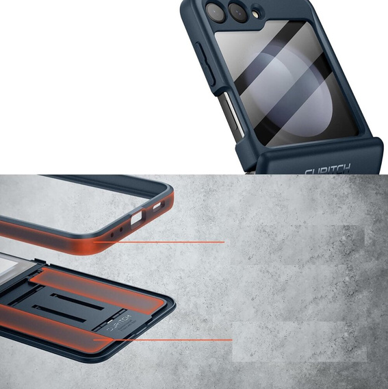 Case for Samsung Galaxy Z Flip 5, Suritch Full Body, dark blue