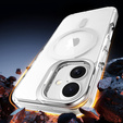 Case for iPhone 17, for MagSafe, with stand, transparent with grey inserts