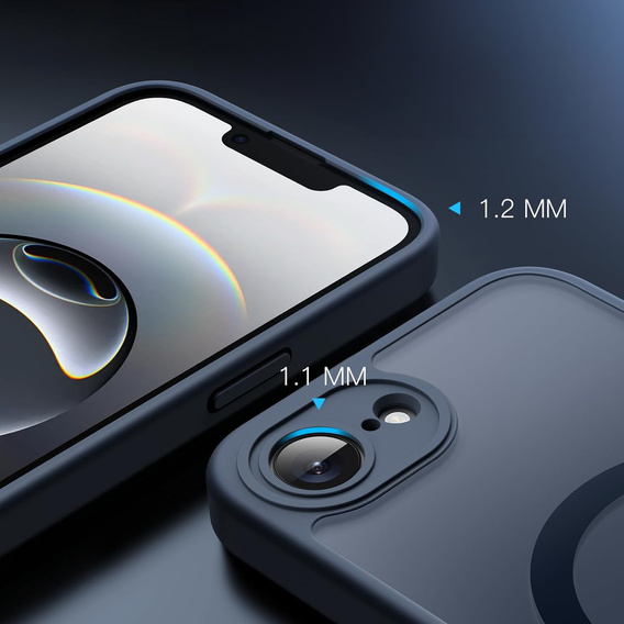 Case for iPhone 16E, for MagSafe, ERBORD Matt Case, black + Screen Glass