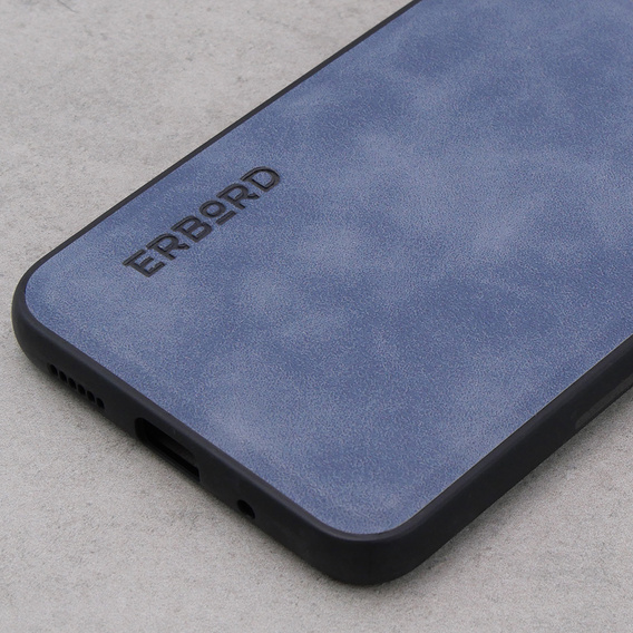 Case for Xiaomi Redmi 12C, ERBORD Business, with metal plate for car mounts, blue