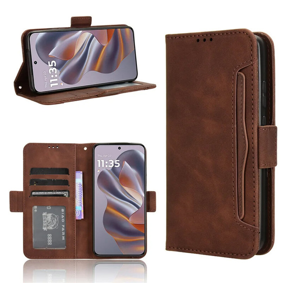 Flip case for Motorola Edge 50 Neo / Motorola ThinkPhone 25, Card Slot, brown
