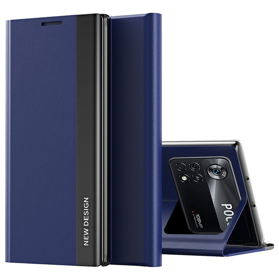 Flip case for Xiaomi Poco M4 Pro 4G, Side Magnetic, dark blue