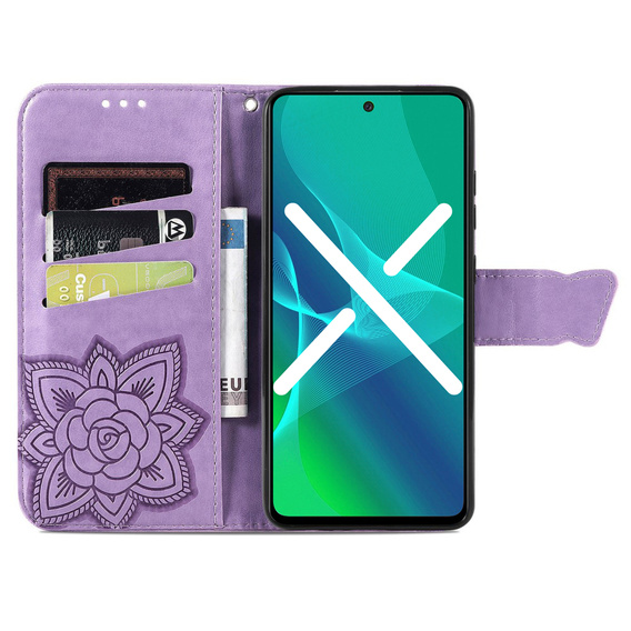 Flip case for Samsung Galaxy M13, Butterfly, purple